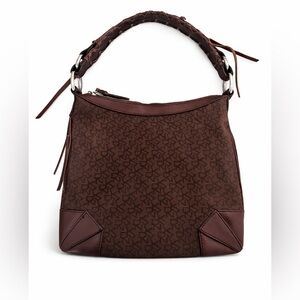 DKNY Dark Brown Monogram Shoulder Bag
